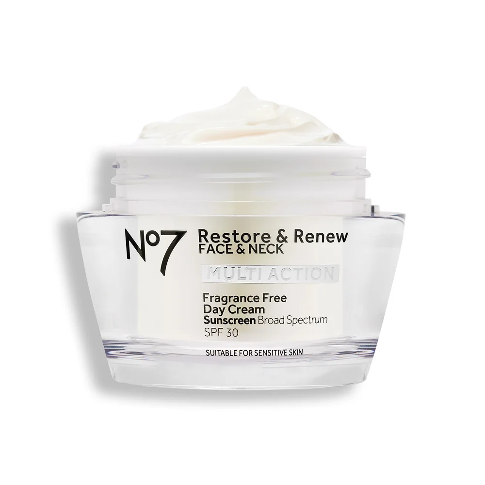Restore & Renew Face & Neck Multi Action Fragrance Free Day Cream SPF 30
