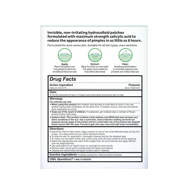 No7 Derm Solutions Salicylic Acid Acne Patches, 28 Count