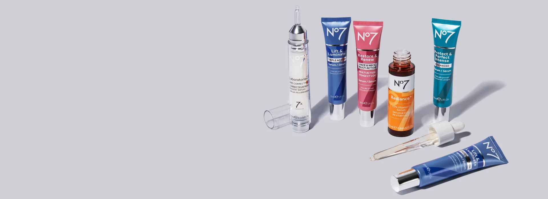 Spend $45, save $5. Spend $65, save $15. Spend $85, save $35. Whether you’re replenishing your No7's essentials or trying something new, now’s the time to shop!Exclusions and T&Cs apply.