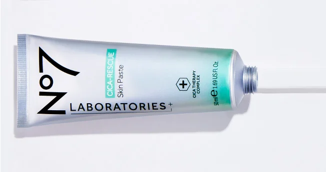 Tub of No7 Laboratories Cica-Rescure Skin Paste with the lid off
